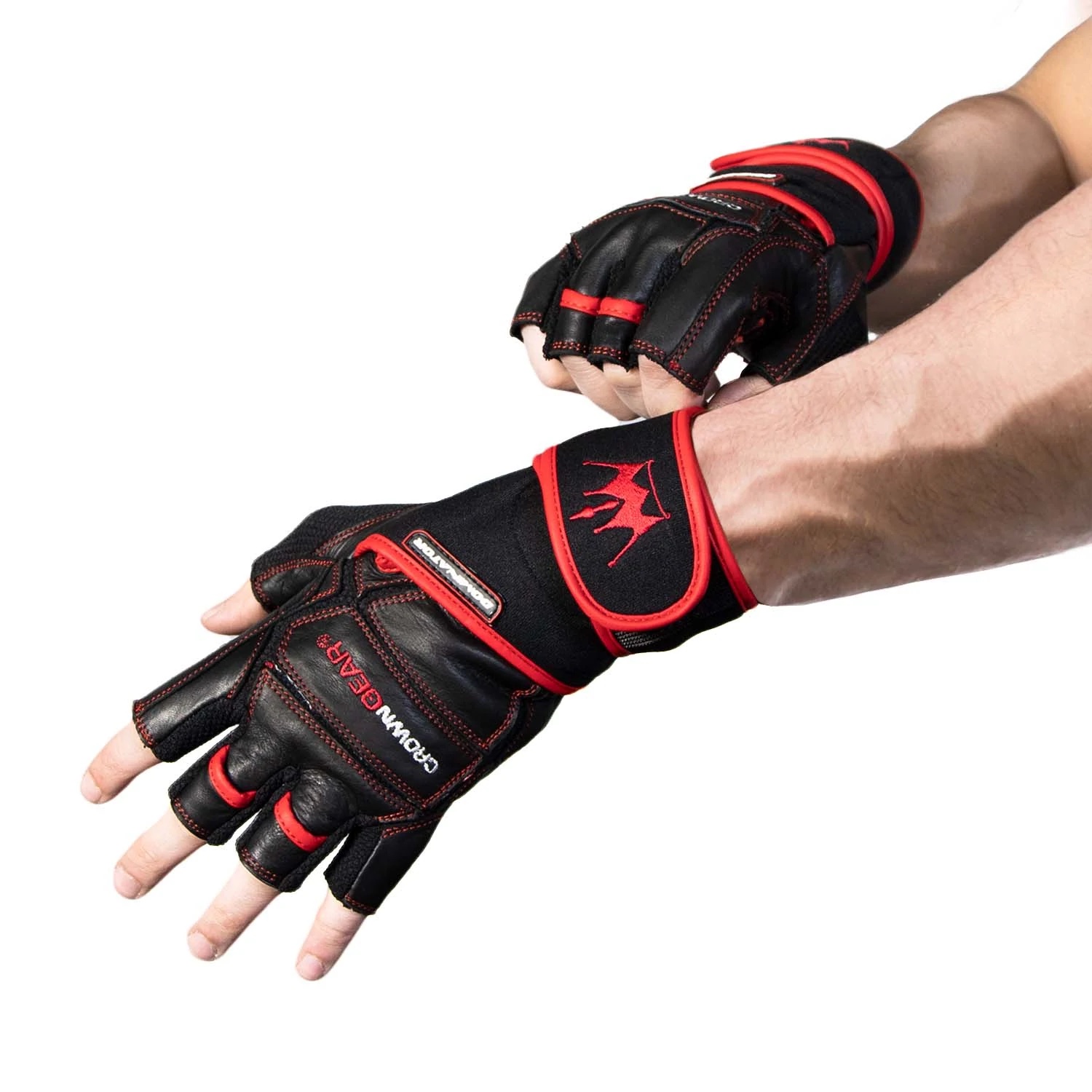 MRX Men's Workout Weightlifting Gloves With Wrist Support - Gym Accessories For Crossfit & Training (Amara Leather)