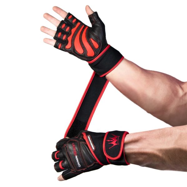 Weightlifting Gloves for Gym Fitness Bodybuilding - Dominator Leather  Crossfit Cross Training Gloves Wrist Strap Wrap - Best Weight Lifting  Gloves