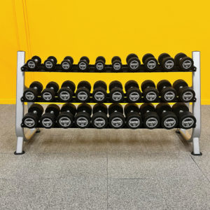 MAXUM fitness Round Urethane Dumbbells & Stand Set