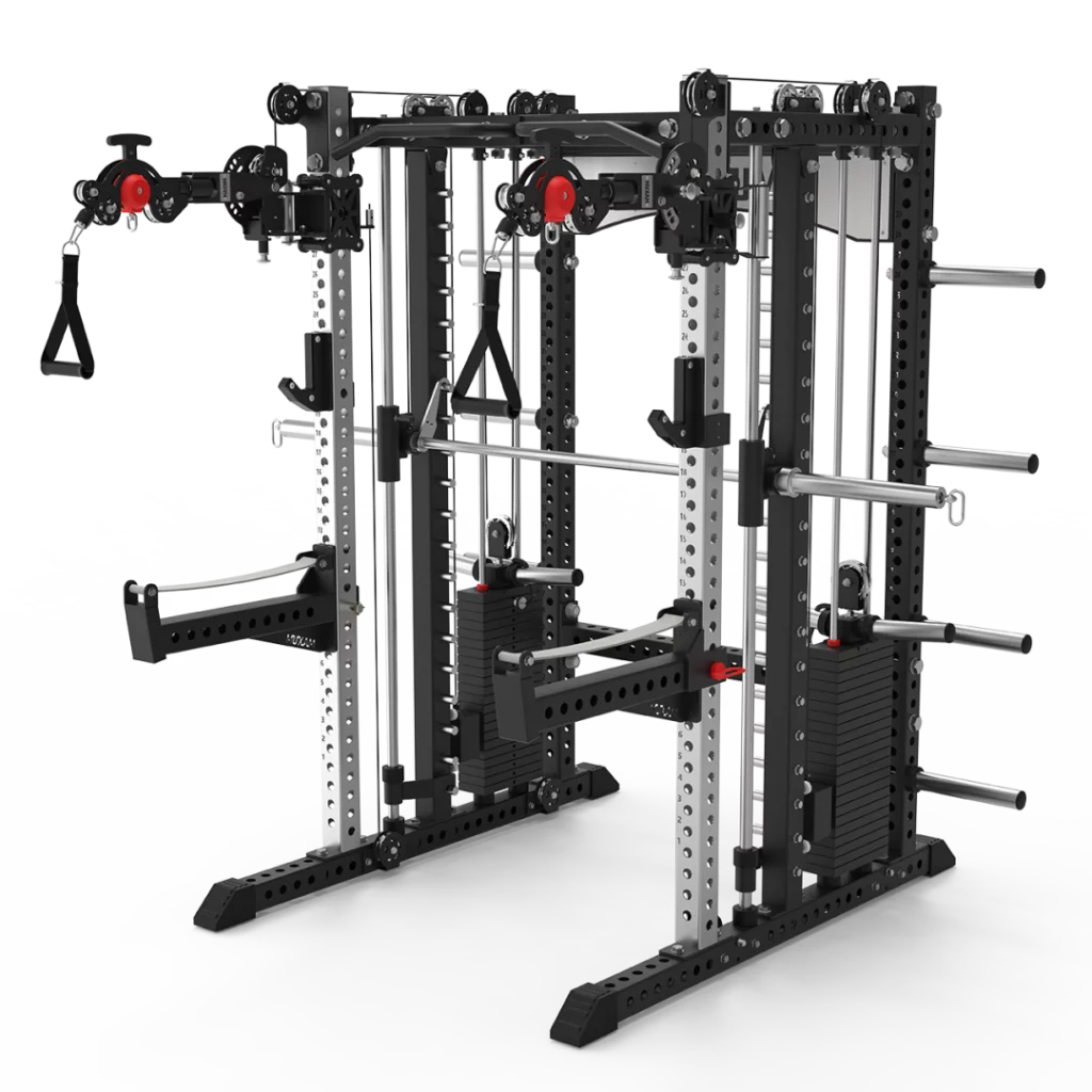 MAXUM Mutant Arms™: The Articulating Cable Arm Upgrade for Your Home Gym MAXUM X3 Smith Machine Functional Trainer Squat Rack Home Gym